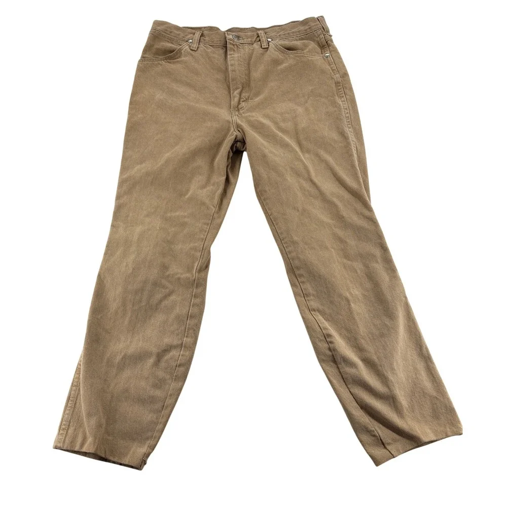 Wrangler Jeans 33x32 933SETN Tan Khaki Cotton Straight Leg Denim